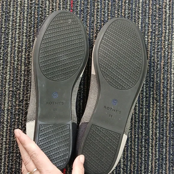 Rothy's Round / Cap Toe Flats Navy/cream Size 11 - Picture 7 of 7